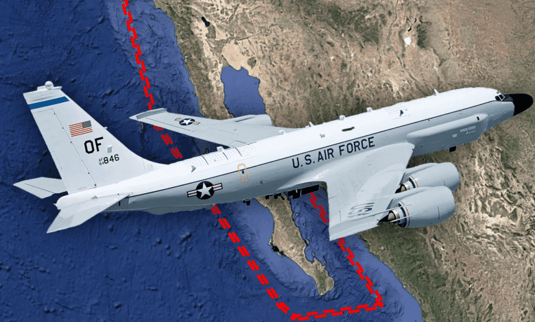 RC 135V Rivet Joint Meksika Açıklarında Gizemli Uçuş Yaptı
