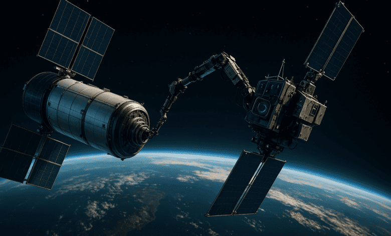 Uzayda uydu yardım servisi yapan uydular ile uzay hareketleniyor