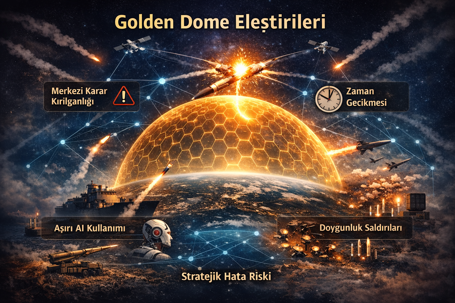 Yeni nesil doygunluk saldırıları, Golden Dome’u füze sayısıyla değil; karar yüküyle sınamaktadır.