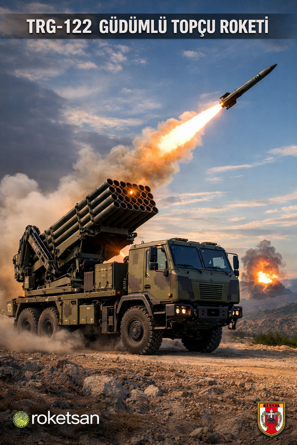 roketsan trg 122 güdümlü topçu roketi